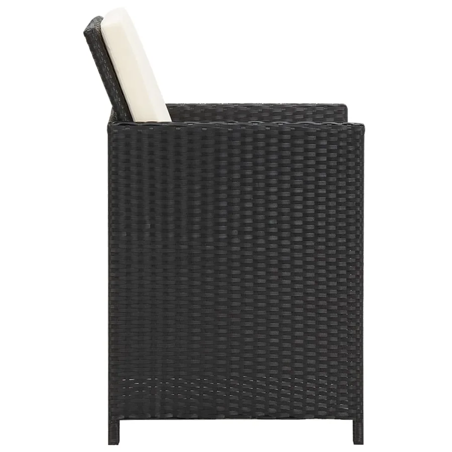 Ensemble à manger de jardin avec coussins 3 pcs Noir - 8