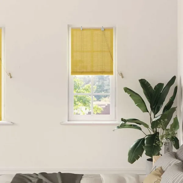 Store enrouleur Jaune 60 x 160 cm Bambou