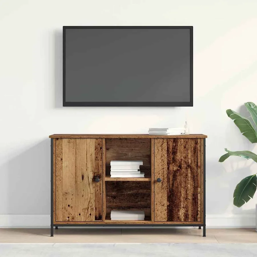 Ensemble meuble TV Montage mural Bois Ancien 101 x 35 x 65 cm - 3