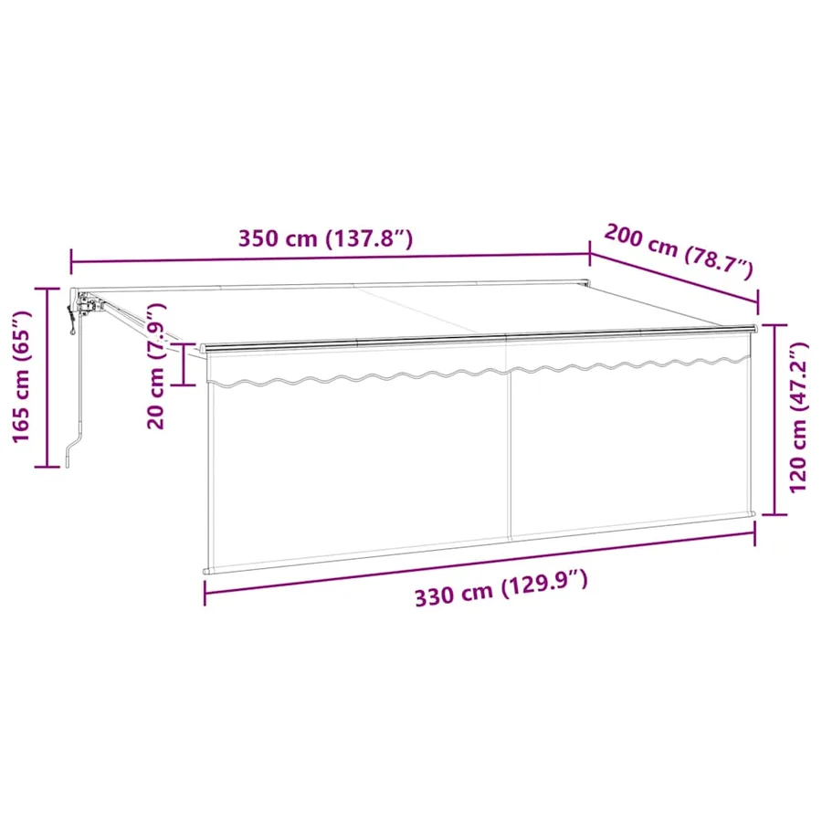 Auvent Rétractable Anthracite 350 x 200 cm - 14