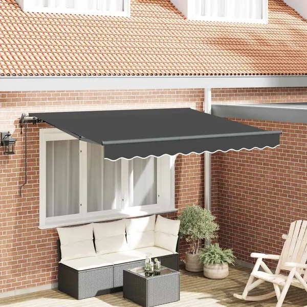 Auvent Rétractable Anthracite 300 x 200 cm tissu