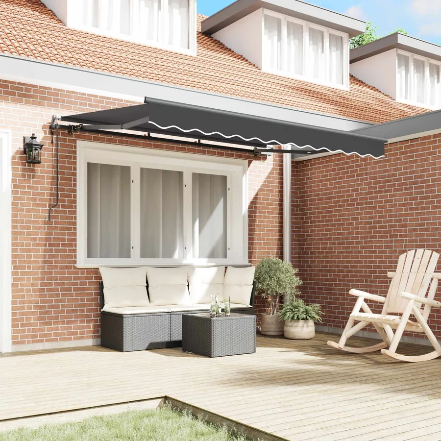 Auvent Rétractable Anthracite 300 x 200 cm tissu - 3
