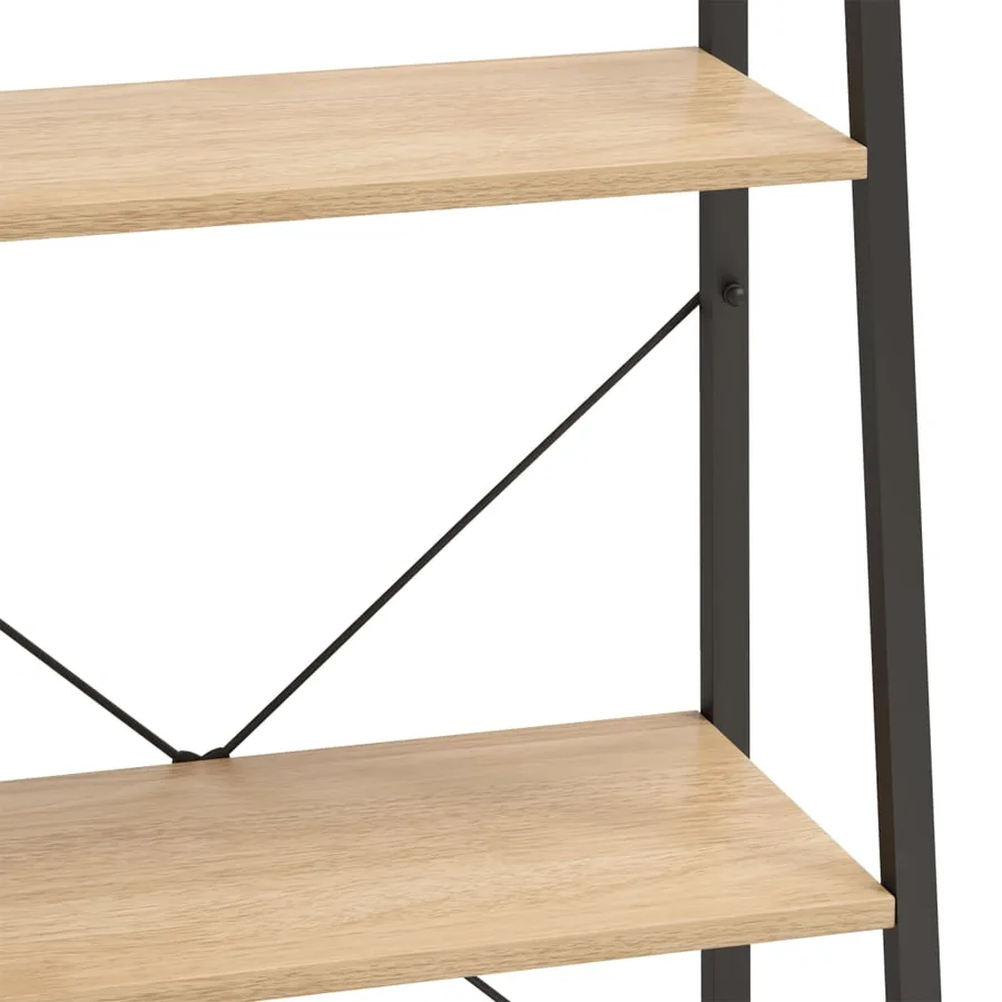 Étagère sur pied 3 niveaux Marron clair et noir 56x35x108 cm - 6