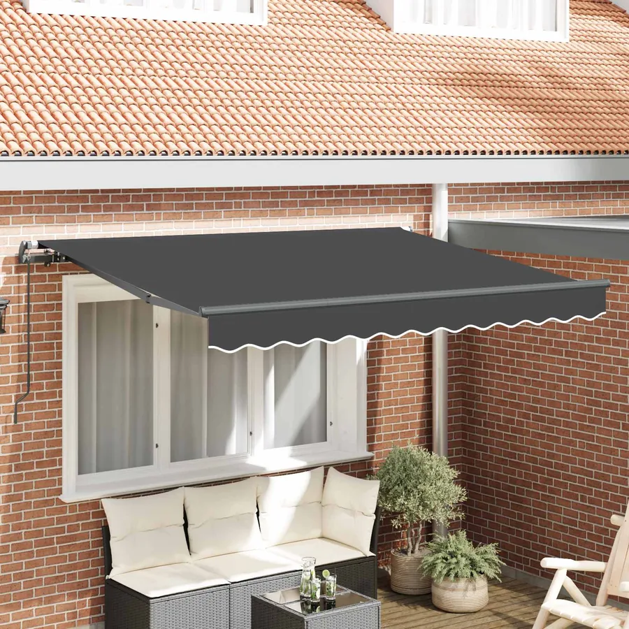 Auvent Rétractable Anthracite 250 x 200 cm tissu