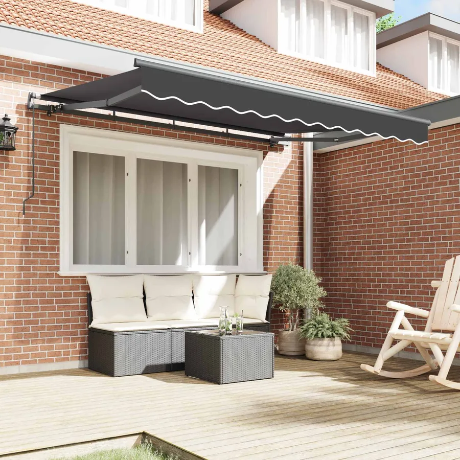 Auvent Rétractable Anthracite 250 x 200 cm tissu - 3