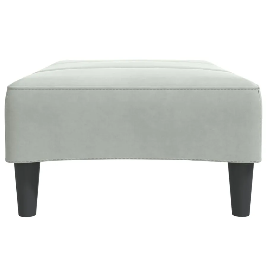 Repose-pied gris clair 77x55x31 cm velours - 5