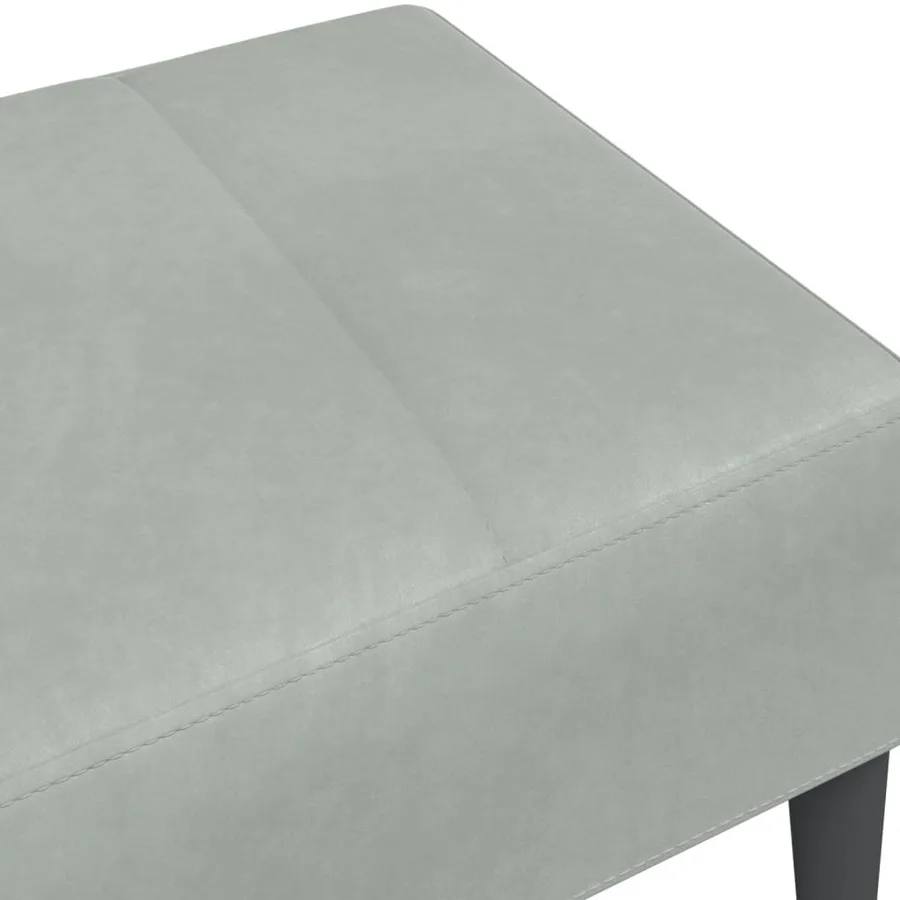 Repose-pied gris clair 77x55x31 cm velours - 6