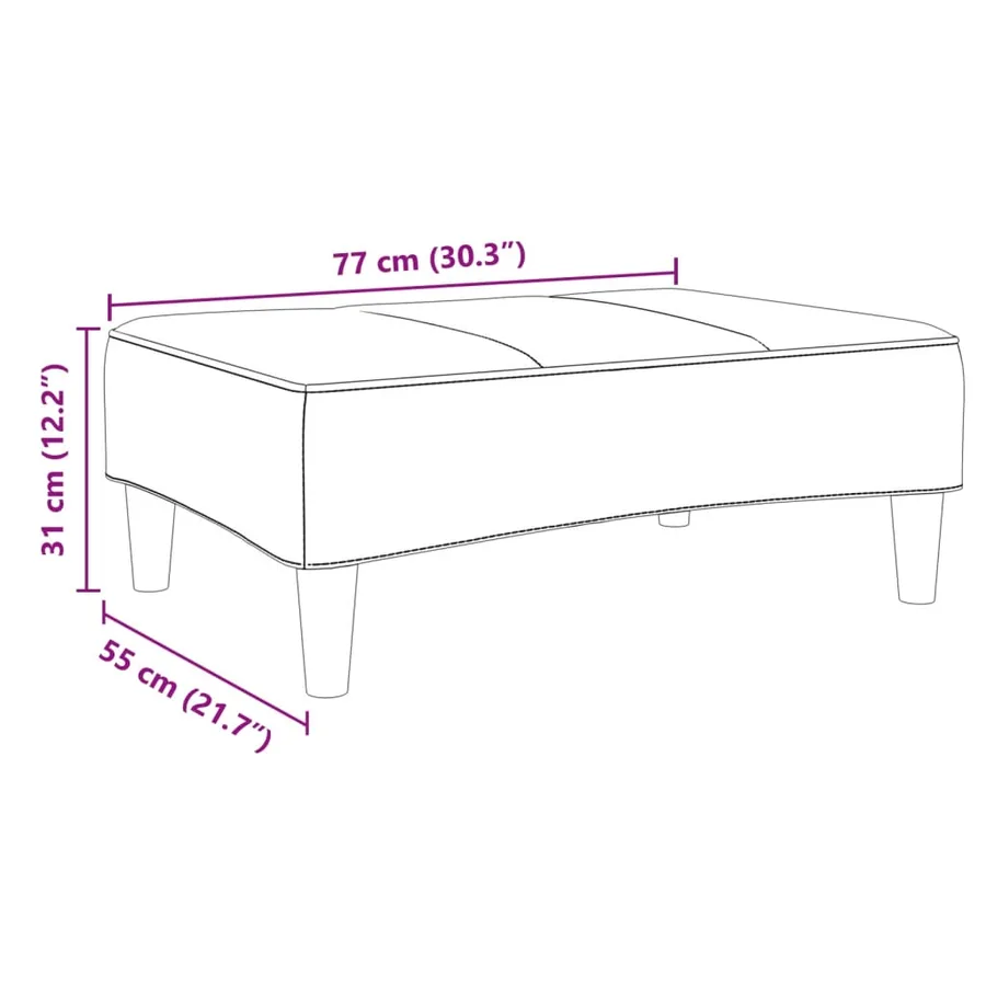 Repose-pied gris clair 77x55x31 cm velours - 8