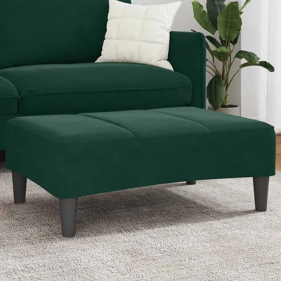 Repose-pied vert foncé 77x55x31 cm velours