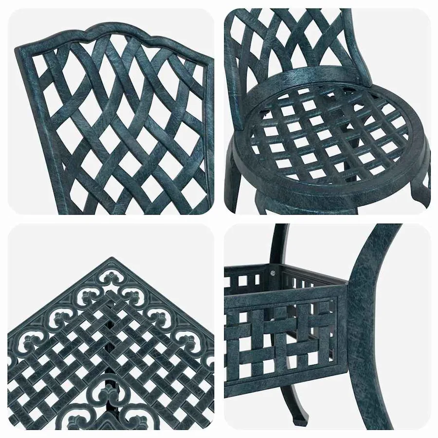 Ensemble de tables de jardin 5 pcs Vert Aluminium coulé - 11