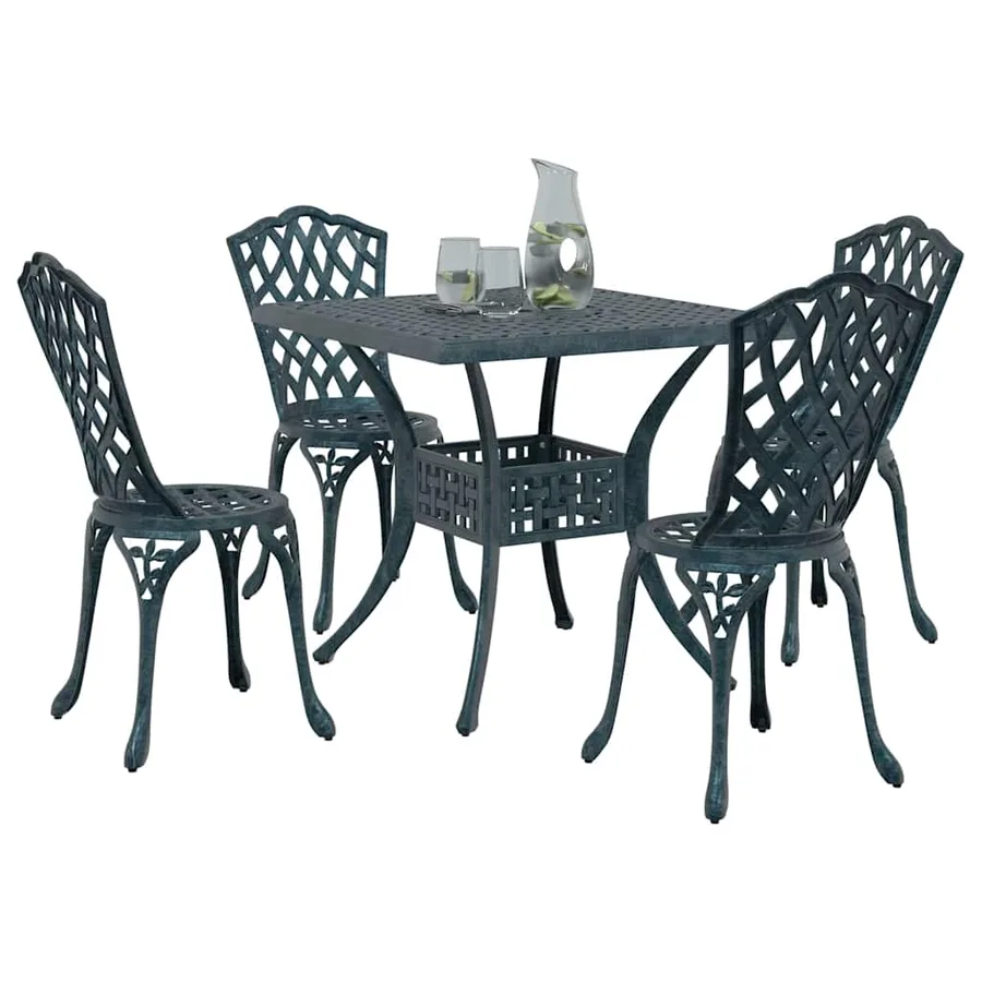 Ensemble de tables de jardin 5 pcs Vert Aluminium coulé - 3