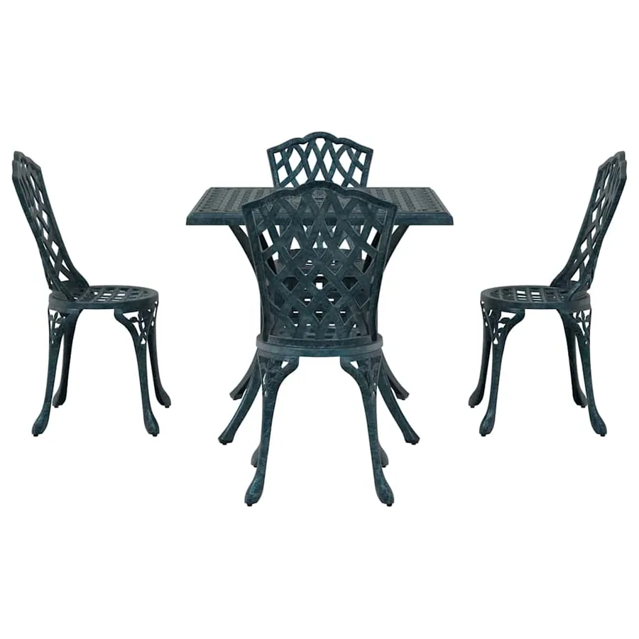 Ensemble de tables de jardin 5 pcs Vert Aluminium coulé - 7