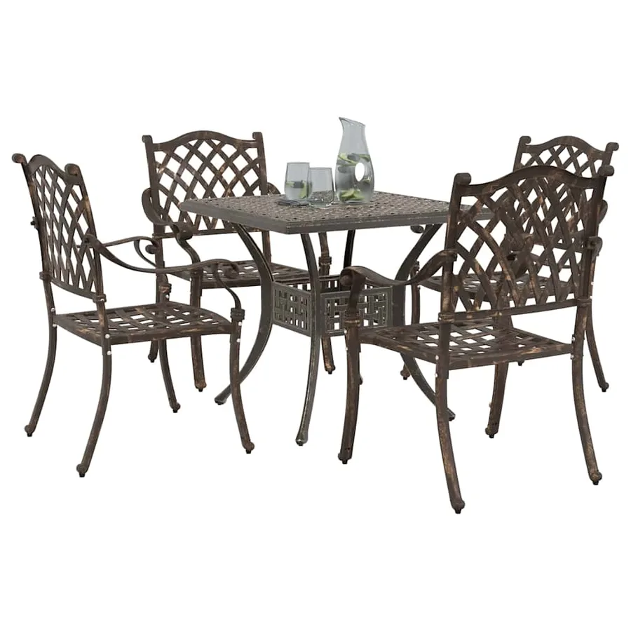 Ensemble de tables de jardin 5 pcs Bronze Aluminium coulé - 3