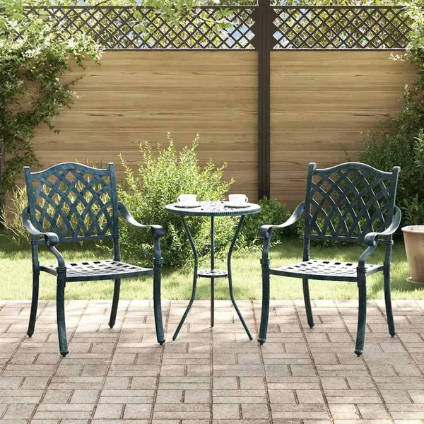 Chaise de jardin 2 pcs Vert 56 x 55 x 92,5 cm Aluminium