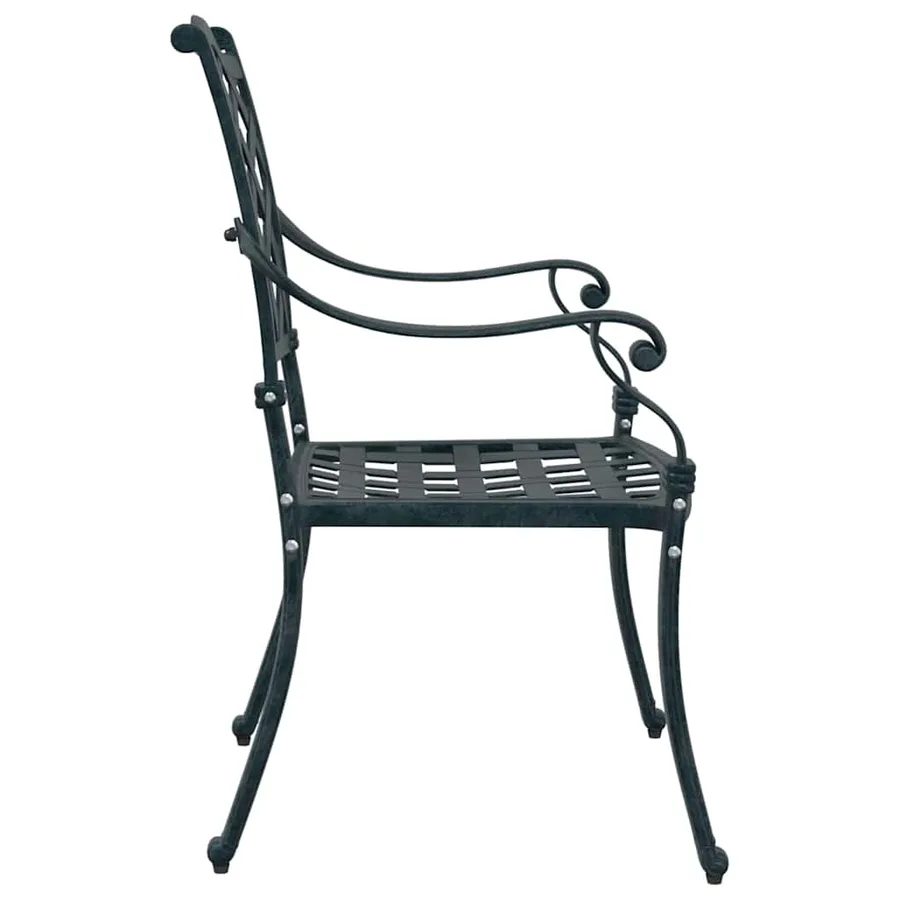 Chaise de jardin 2 pcs Vert 56 x 55 x 92,5 cm Aluminium - 5