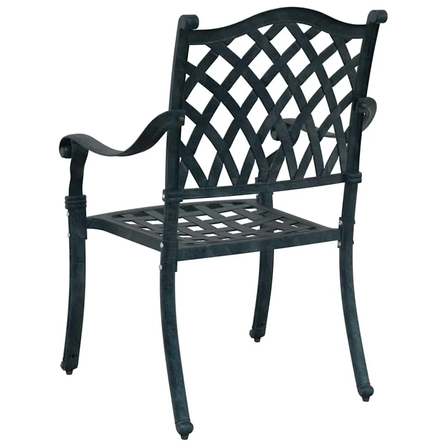 Chaise de jardin 2 pcs Vert 56 x 55 x 92,5 cm Aluminium - 6