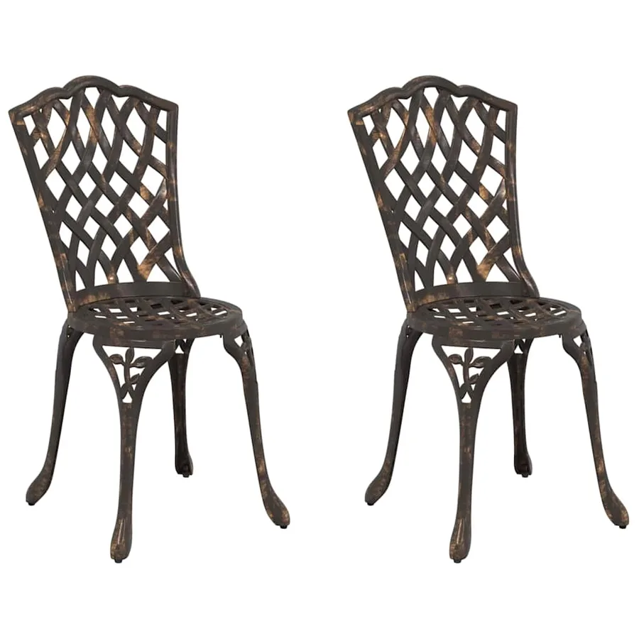Chaise de jardin 2 pcs Bronze 39 x 40 x 87cm Aluminium - 2
