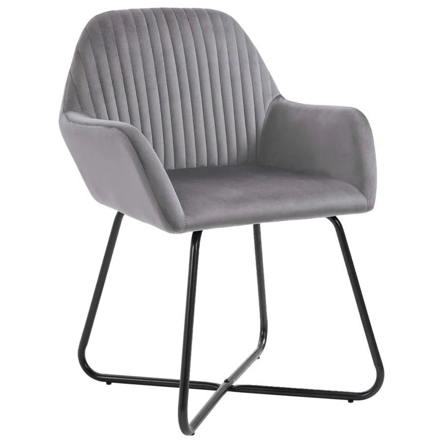 Chaises à manger lot de 6 gris velours - 2