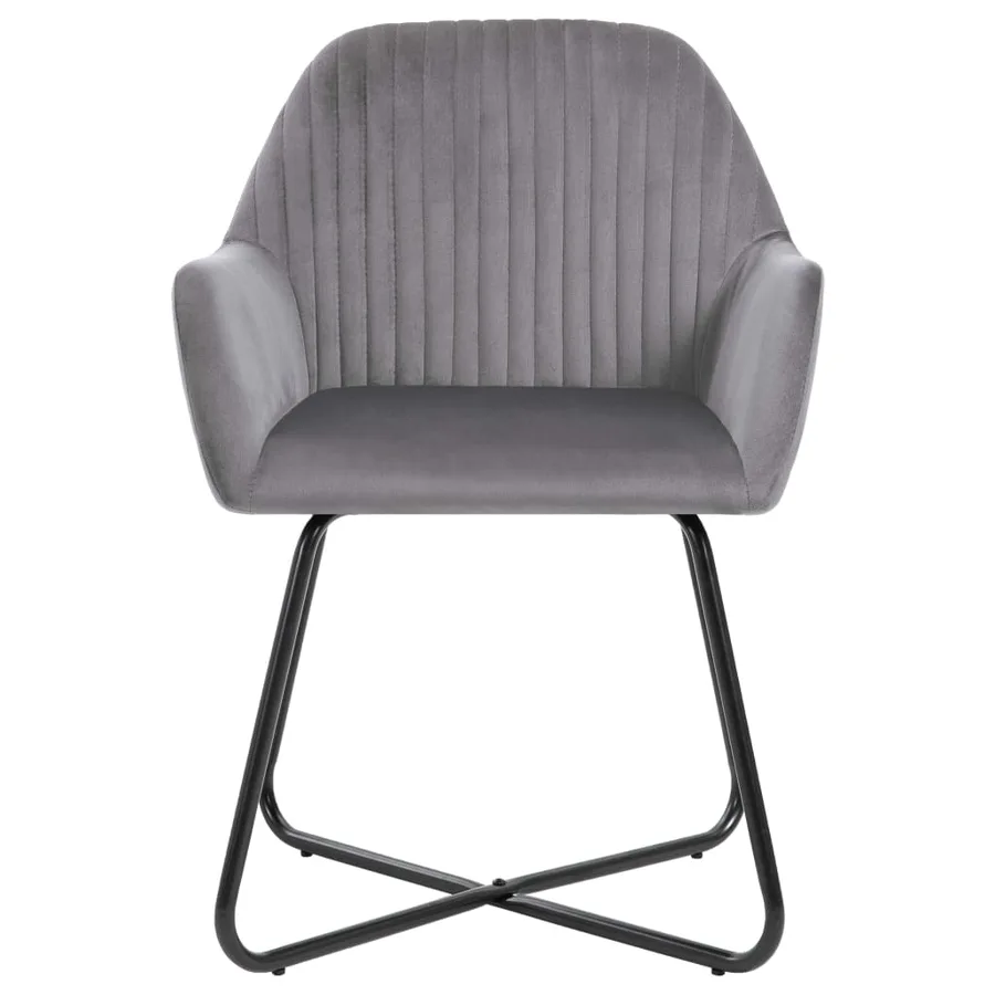 Chaises à manger lot de 6 gris velours - 3