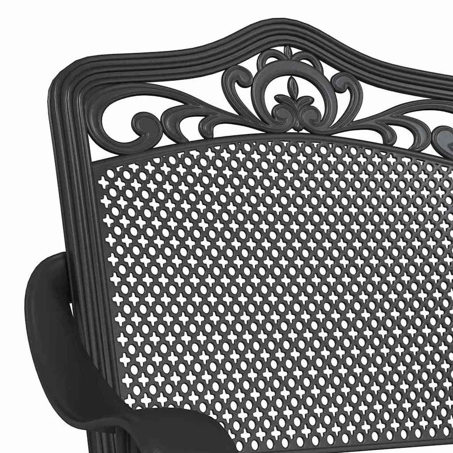 Ensemble de tables de jardin 3 pcs Noir Aluminium coulé - 10