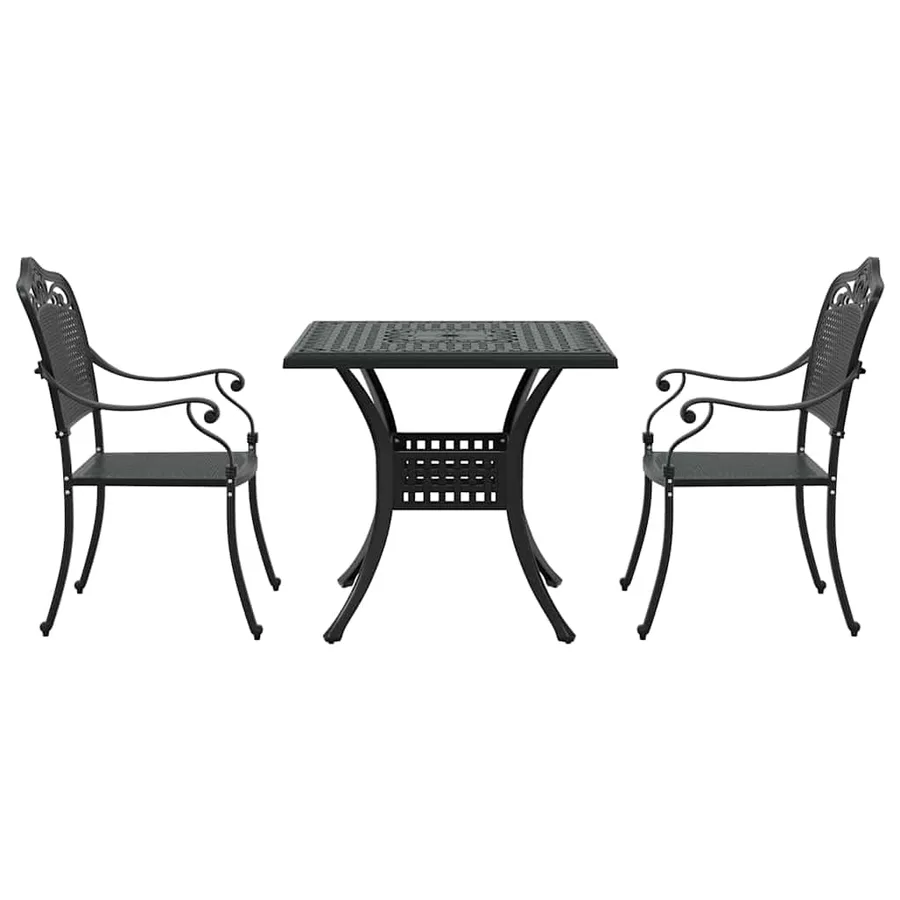 Ensemble de tables de jardin 3 pcs Noir Aluminium coulé - 6