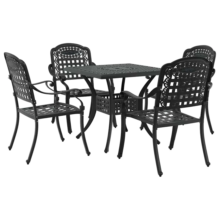 Ensemble de tables de jardin 5 pcs Noir Aluminium coulé - 2