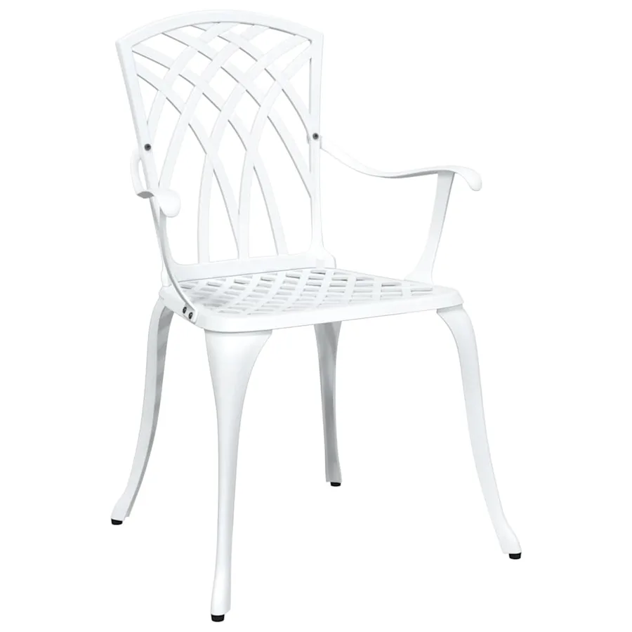 Ensemble de tables de jardin 5 pcs Blanc Aluminium coulé - 5