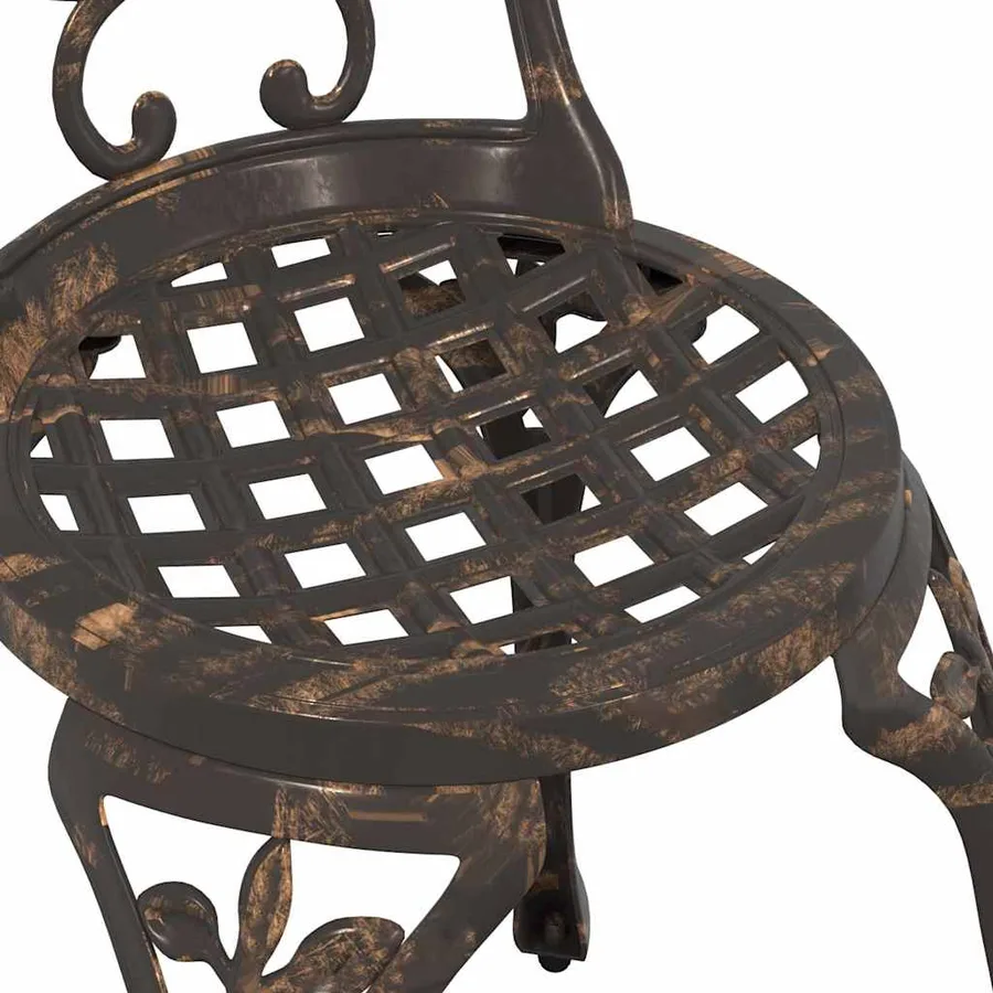 Ensemble bistro de jardin 3 pcs Bronze Aluminium - 11