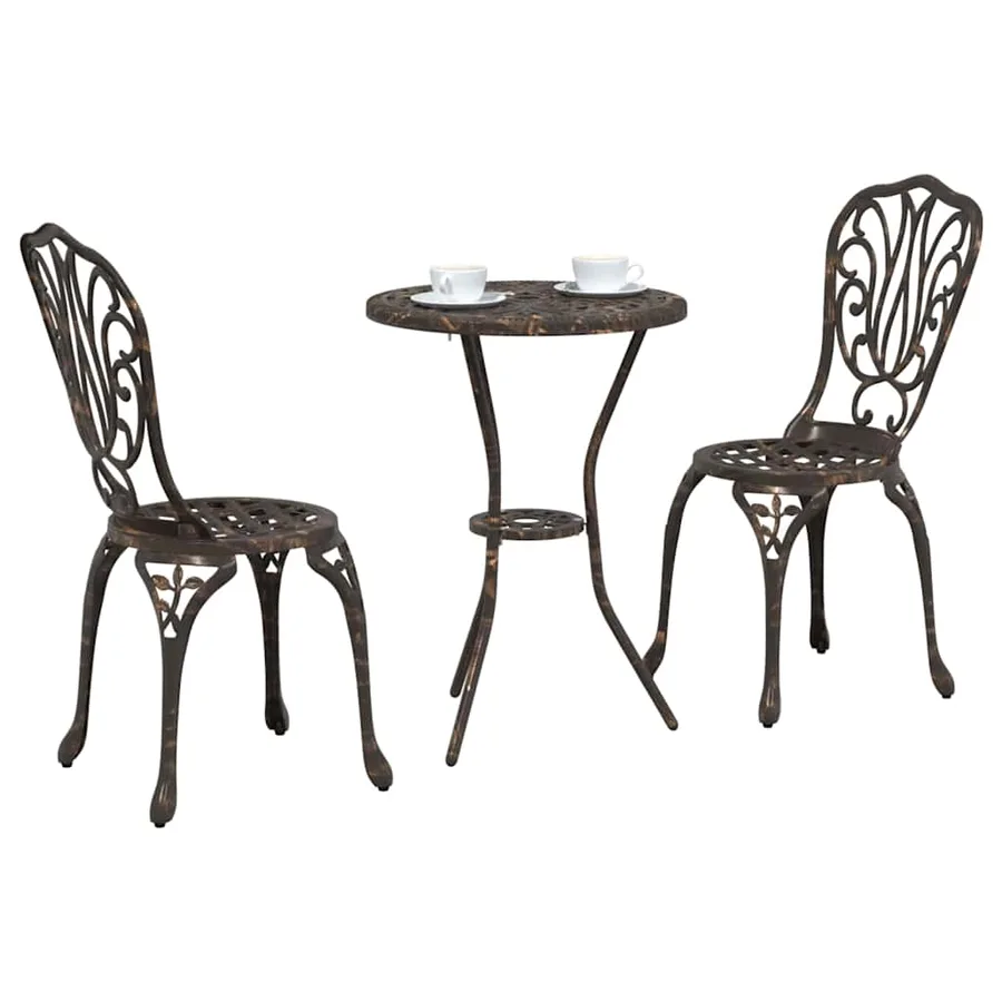 Ensemble bistro de jardin 3 pcs Bronze Aluminium - 3