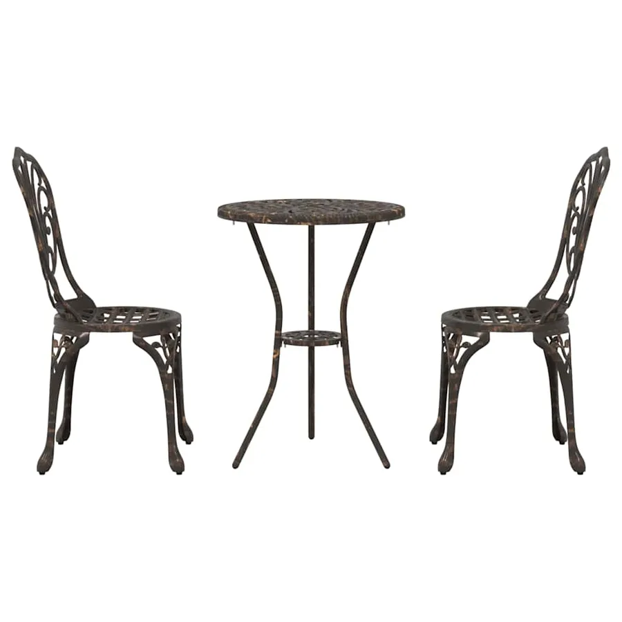 Ensemble bistro de jardin 3 pcs Bronze Aluminium - 6