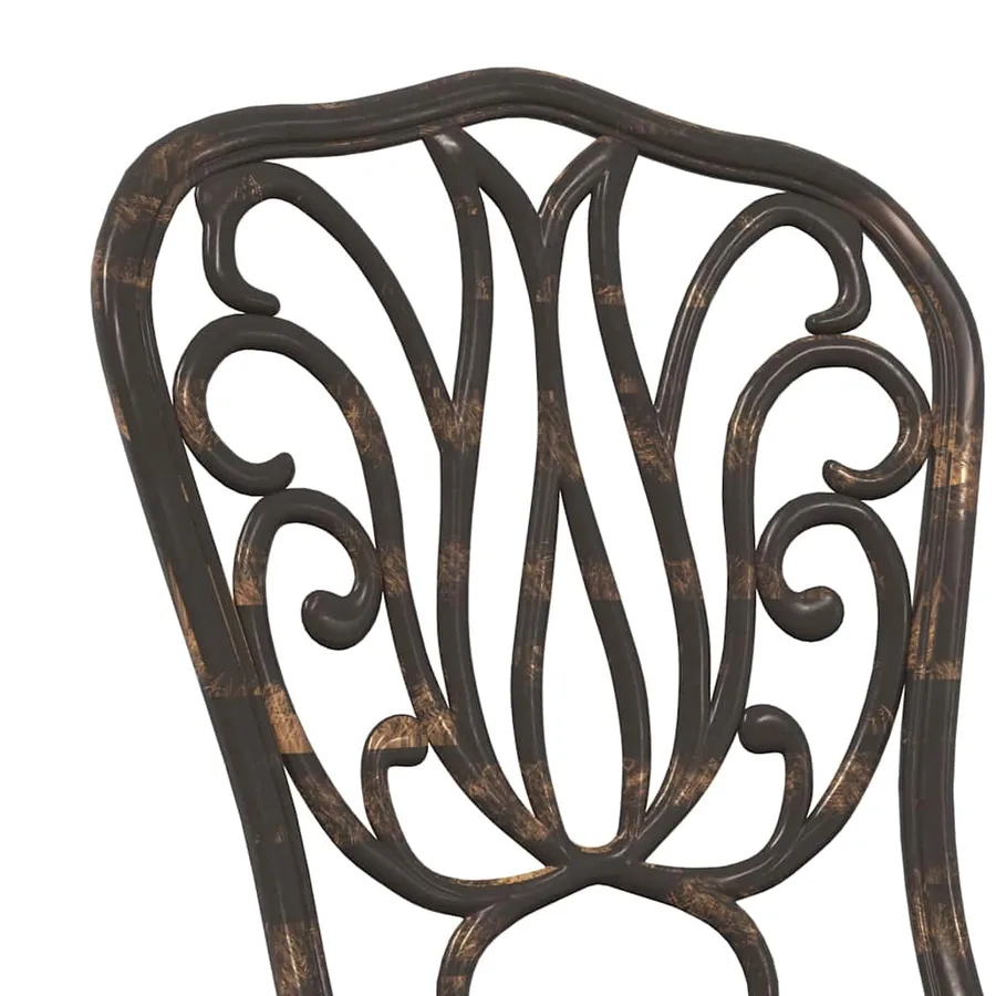 Ensemble bistro de jardin 3 pcs Bronze Aluminium - 9