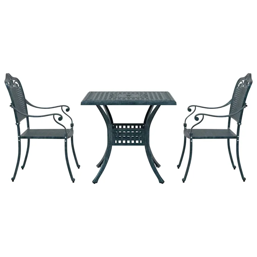 Ensemble de tables de jardin 3 pcs Vert Aluminium coulé - 6