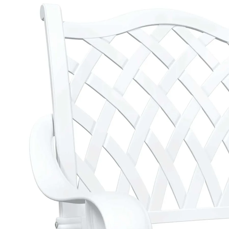 Ensemble de tables de jardin 3 pcs Blanc Aluminium coulé - 10
