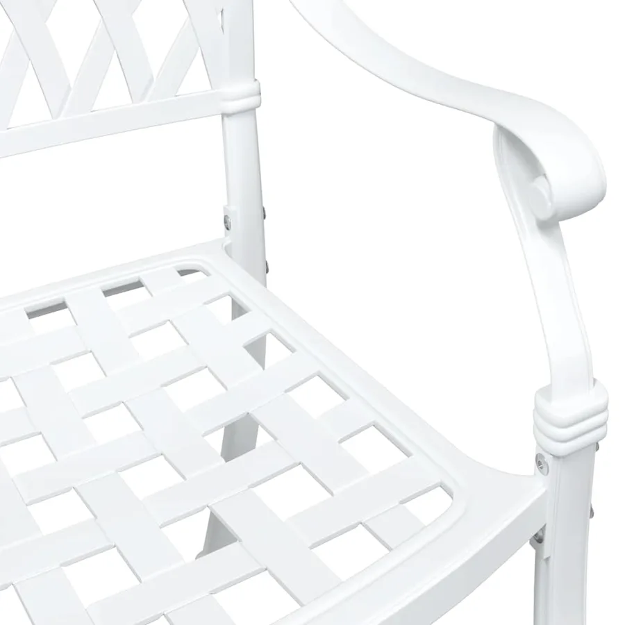 Ensemble de tables de jardin 3 pcs Blanc Aluminium coulé - 11