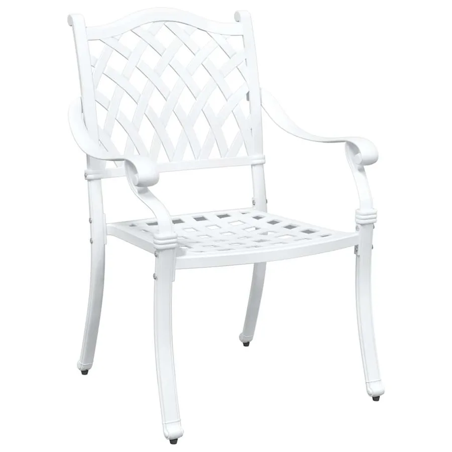 Ensemble de tables de jardin 3 pcs Blanc Aluminium coulé - 4