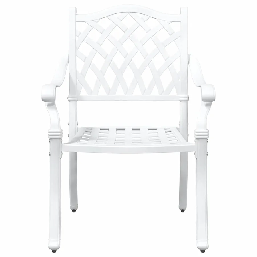 Ensemble de tables de jardin 3 pcs Blanc Aluminium coulé - 7