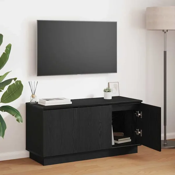Meuble TV Chêne noir 100 x 38 x 49 cm Bois d'ingénierie