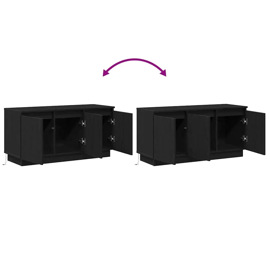 Meuble TV Chêne noir 100 x 38 x 49 cm Bois d'ingénierie - 14