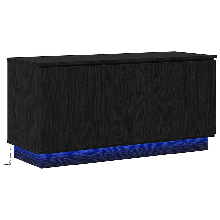 Meuble TV Chêne noir 100 x 38 x 49 cm Bois d'ingénierie - 2