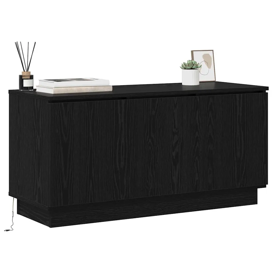 Meuble TV Chêne noir 100 x 38 x 49 cm Bois d'ingénierie - 3