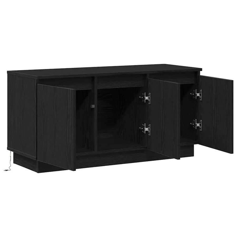 Meuble TV Chêne noir 100 x 38 x 49 cm Bois d'ingénierie - 6