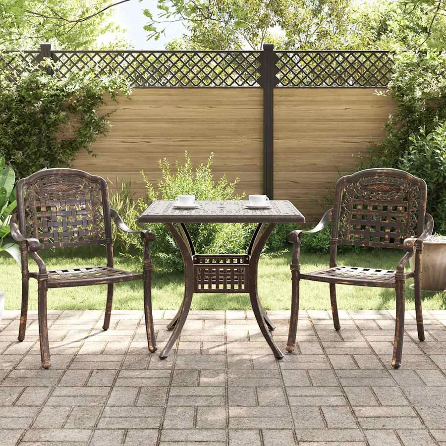 Ensemble de tables de jardin 3 pcs Noir Aluminium coulé - 15
