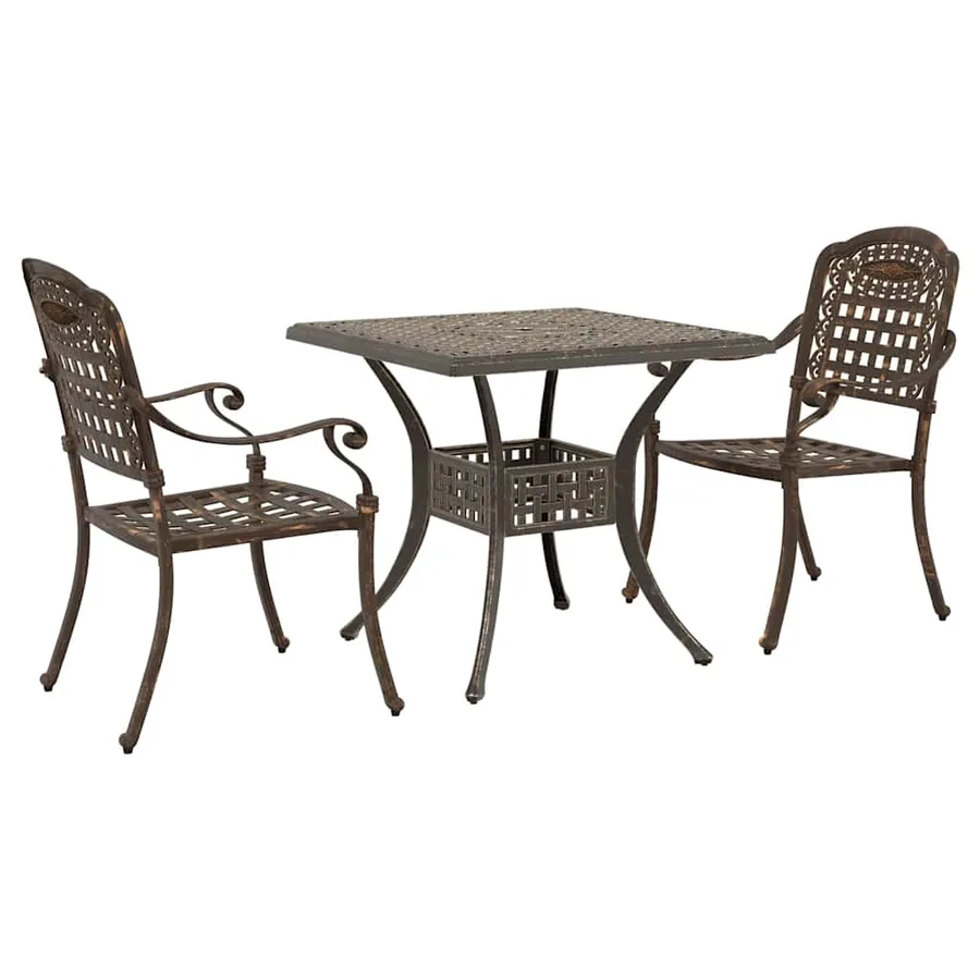 Ensemble de tables de jardin 3 pcs Noir Aluminium coulé - 16