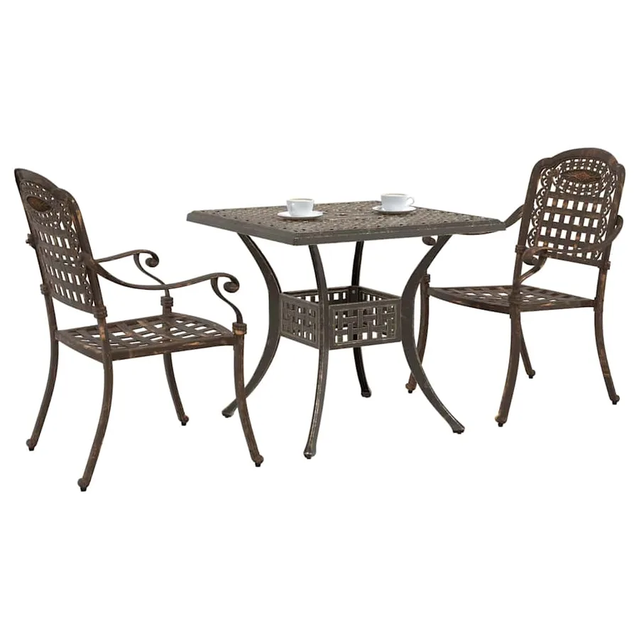 Ensemble de tables de jardin 3 pcs Noir Aluminium coulé - 17