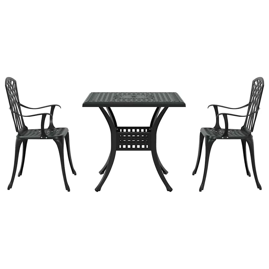 Ensemble de tables de jardin 3 pcs Noir Aluminium coulé - 6
