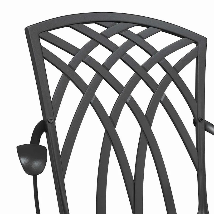 Ensemble de tables de jardin 3 pcs Noir Aluminium coulé - 8