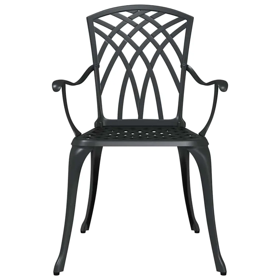 Ensemble de salle à manger pour jardin 5 pcs Noir Aluminium - 9
