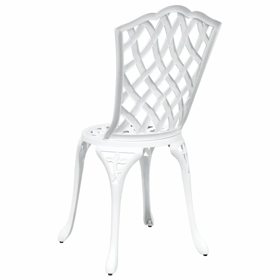 Chaise de jardin 2 pcs Blanc 39 x 40 x 87cm Aluminium - 6
