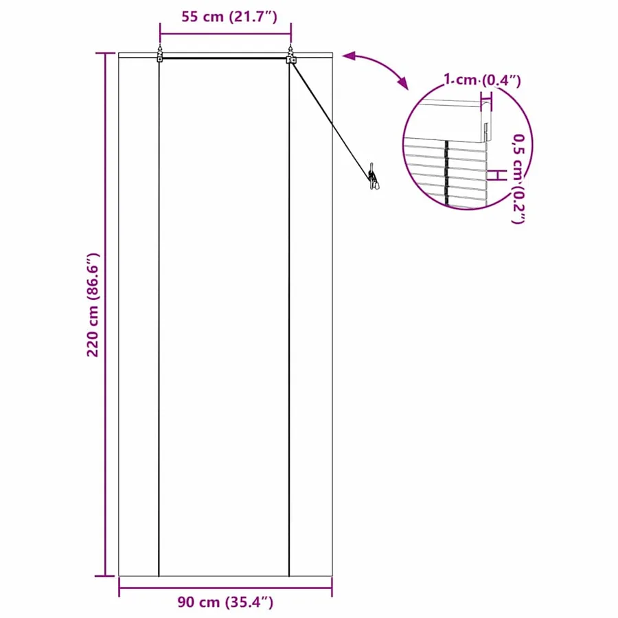 Store enrouleur Nature 90 x 220 cm Bambou - 15