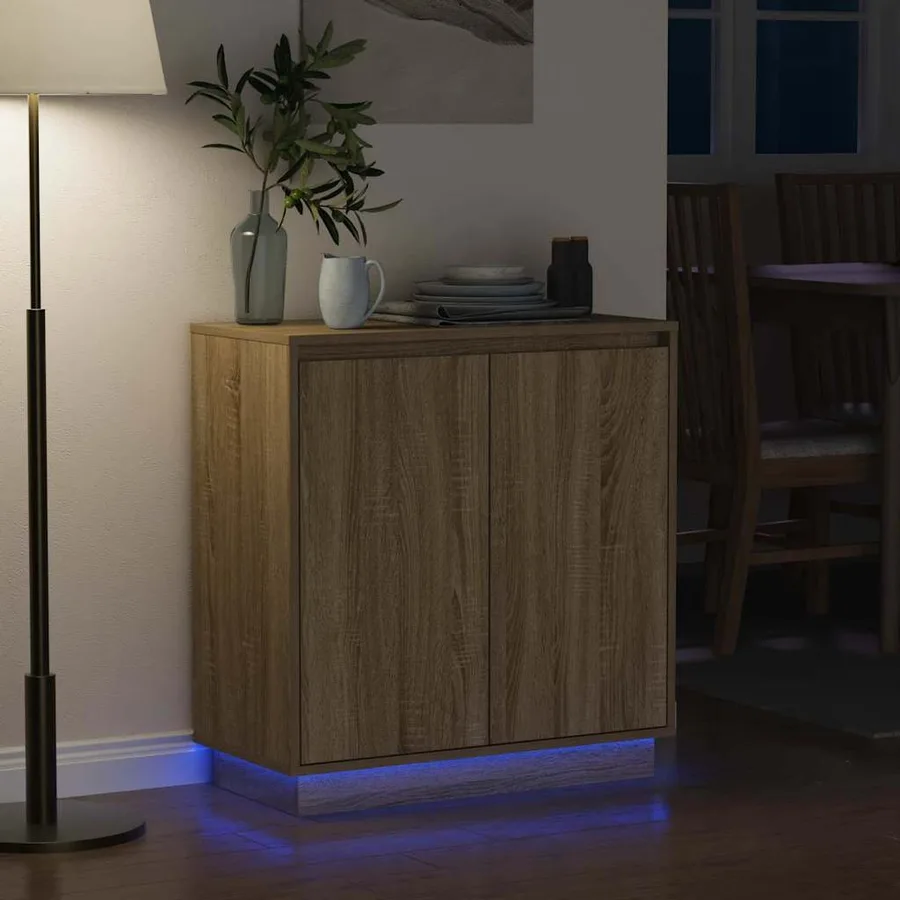 Buffet LED Chêne Sonoma 71 x 34,5 x 75 cm Bois d'ingénierie - 6
